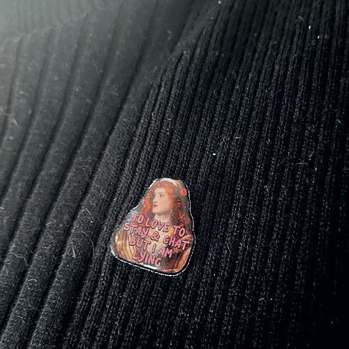 I'd Love To Stay & Chat But I Am Lying Pin